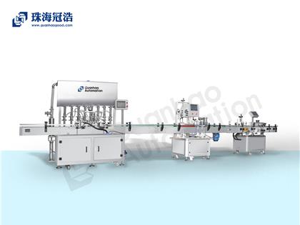 自動化膏體、液體灌裝、旋蓋、貼標生產(chǎn)線